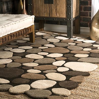 Pebbles Geometric Wool Rug