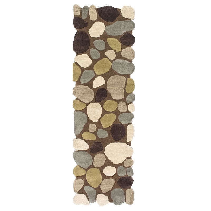 nuLOOM Pebbles Geometric Wool Rug, Brown, 5X8 Ft