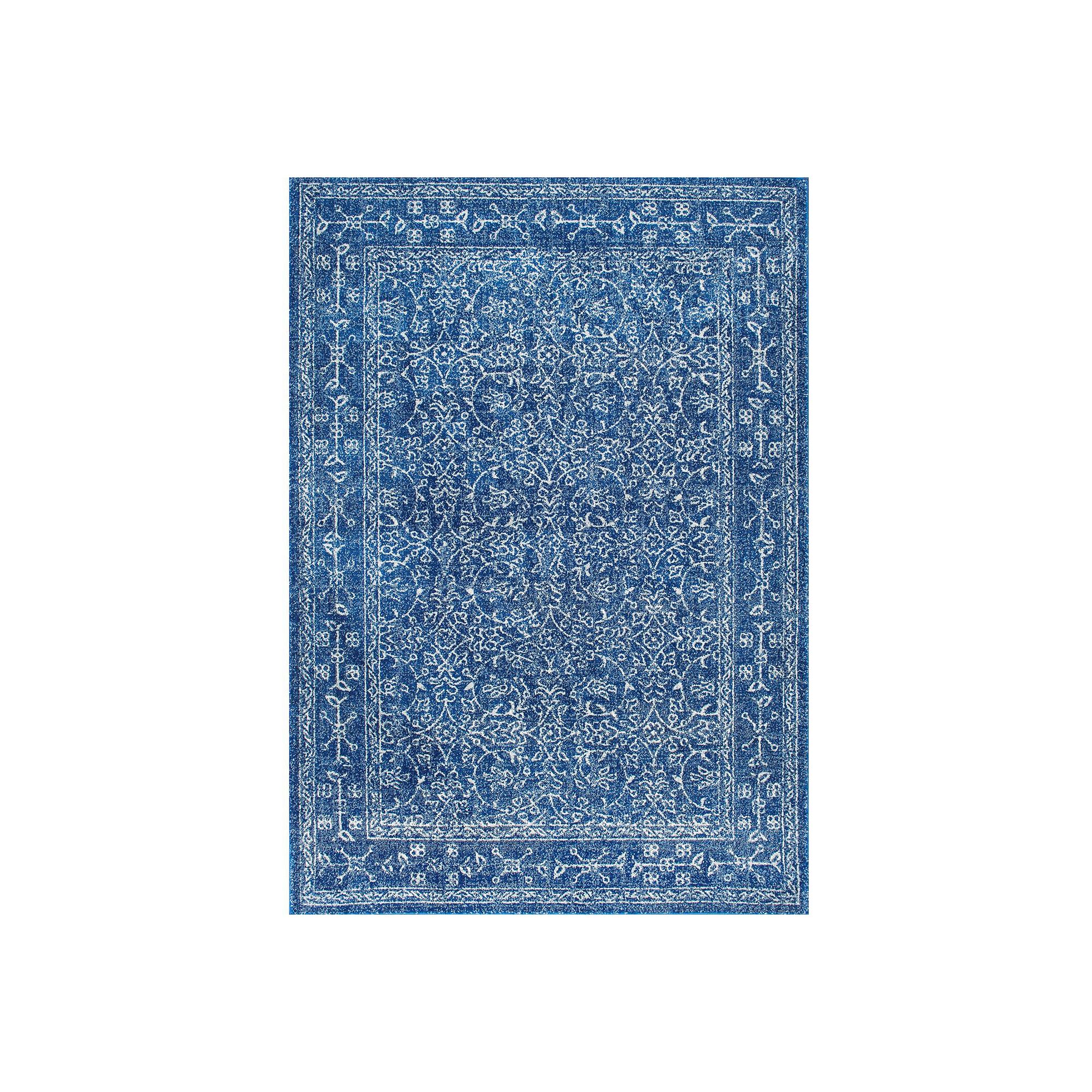 nuLOOM Vintage Waddell Framed Floral Rug, Dark Blue
