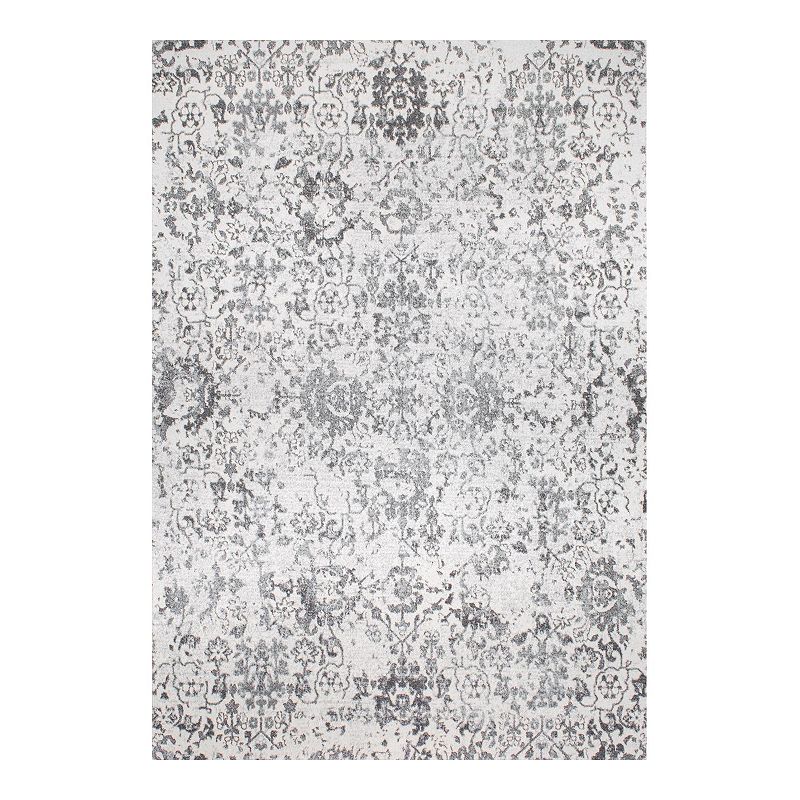 nuLOOM Nubia Floral Damask Rug, Grey, 10X14 Ft