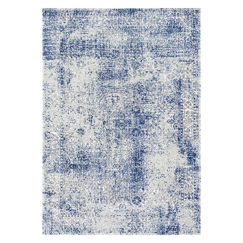 nuLOOM Vintage Willena Framed Floral Rug, Blue, 8X10 Ft