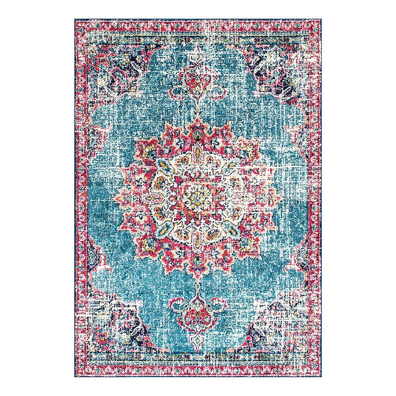 nuLOOM Sunny Wildflower Framed Medallion Rug, Multi, 8X10 Ft