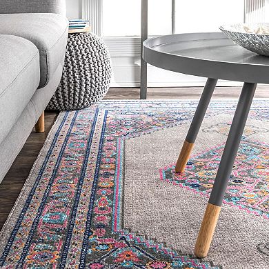 nuLOOM Dortha Vintage Framed Medallion Rug