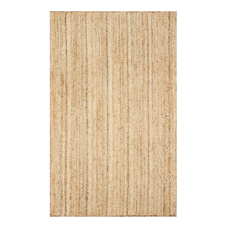 17724293 nuLOOM Rigo Solid Jute Rug, Beig/Green, 10Ft Rnd sku 17724293