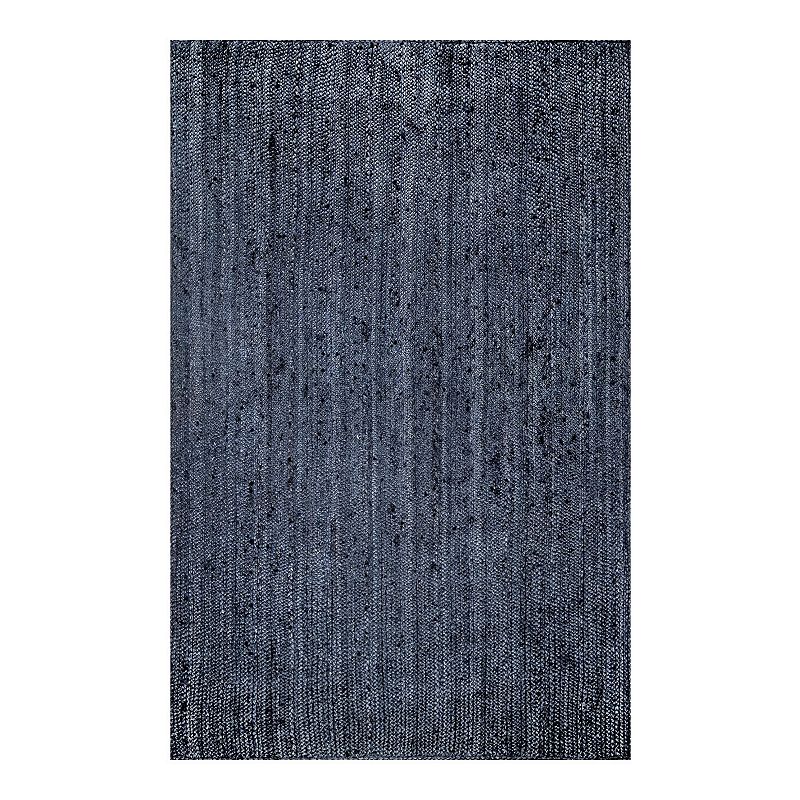 nuLOOM Rigo Solid Jute Rug, Blue, 10X14 Ft