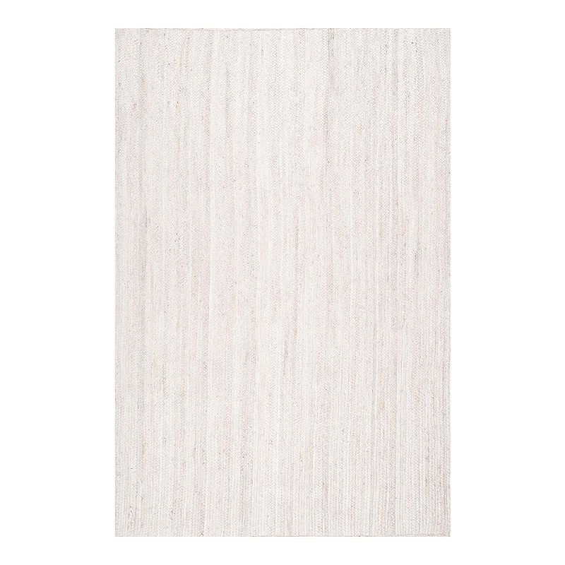 nuLOOM Rigo Solid Jute Rug, White, 12X15 Ft