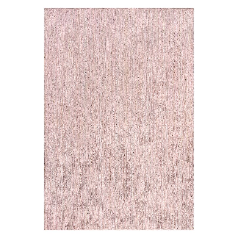 nuLOOM Rigo Solid Jute Rug, Pink, 6X9 Ft