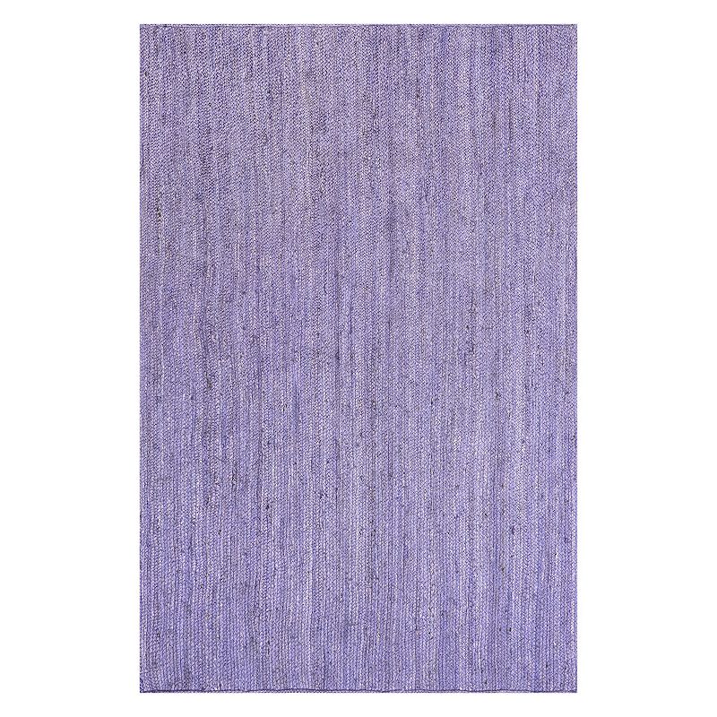 nuLOOM Rigo Solid Jute Rug, Purple, 8X10 Ft