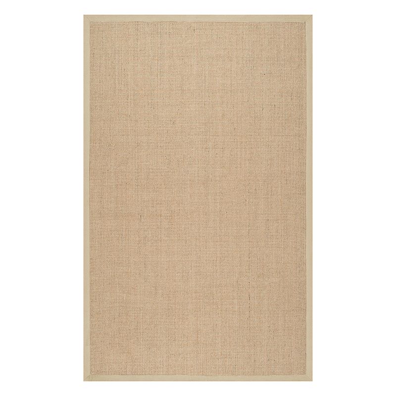 nuLOOM Orsay Solid Sisal Rug, Beig/Green, 8Ft Rnd