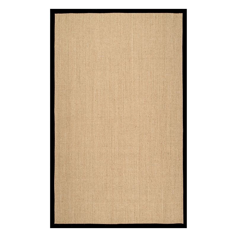 nuLOOM Orsay Solid Sisal Rug, Black, 5X8 Ft
