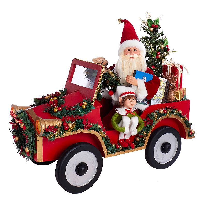 Kurt Adler Santa & Car Christmas Decor, Multicolor