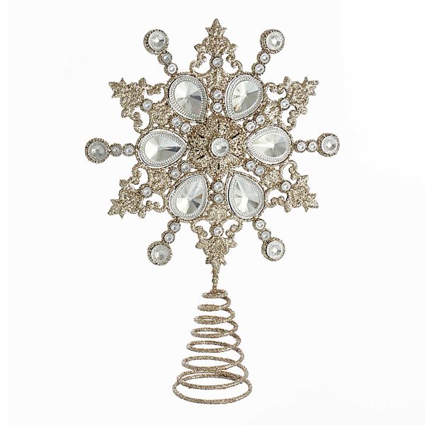 Kurt Adler Shimmer Snowflake Christmas Tree Topper