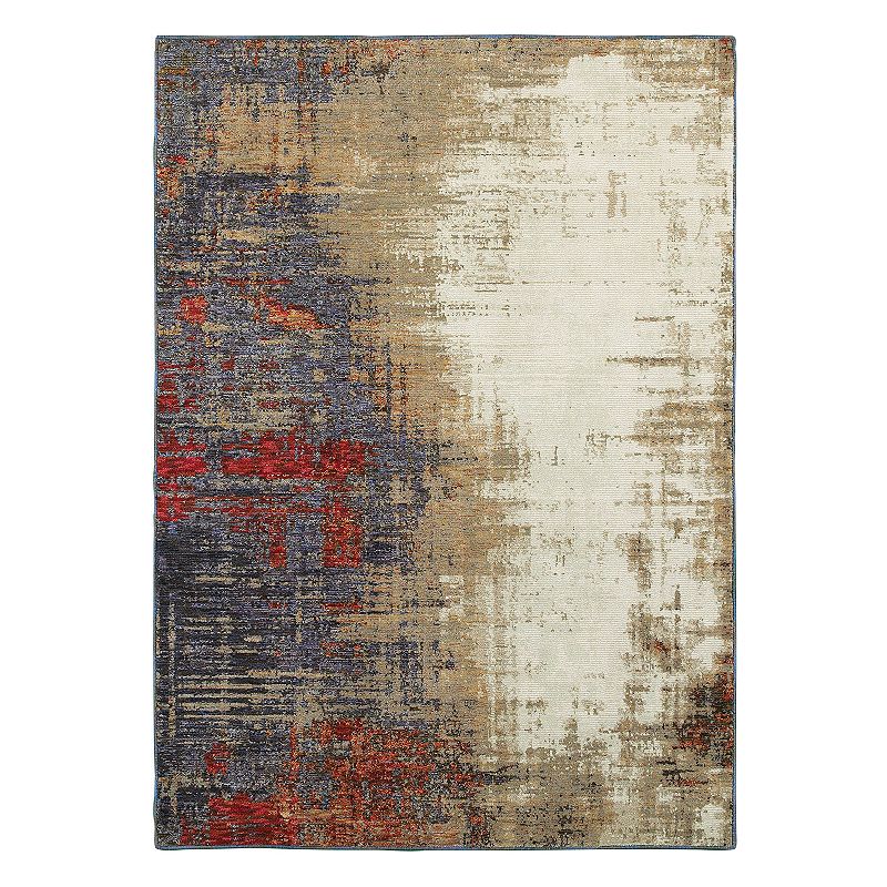 StyleHaven Easton Layers Abstract Rug, Lt Beige, 3X5 Ft
