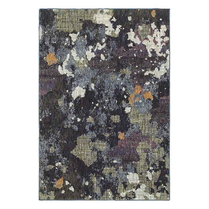 StyleHaven Easton Dappled Night Abstract Rug, Dark Blue, 5X7 Ft