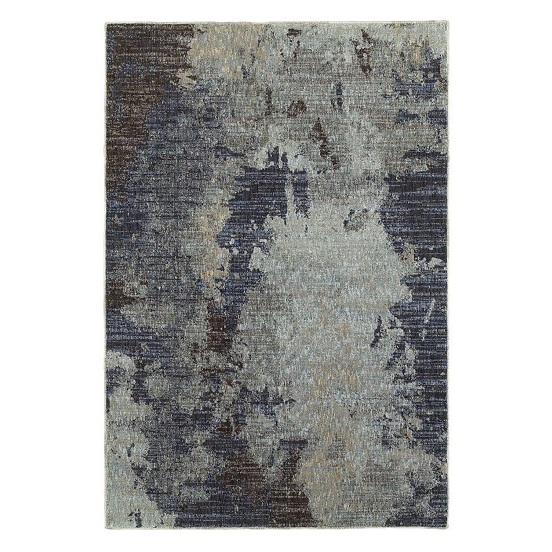 StyleHaven Easton Gray Skies Abstract Rug, Dark Blue, 5X7 Ft