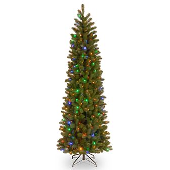 National Tree Company 6.5-ft. Pre-Lit LED Downswept Douglas Fir Pencil Slim Artificial Christmas Tree