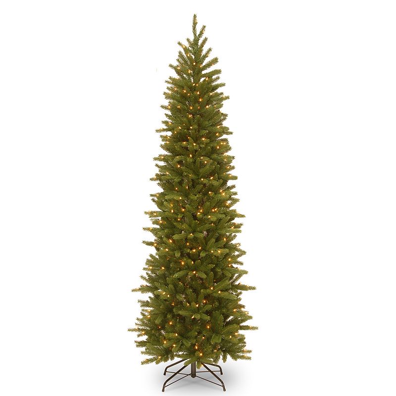 National Tree Company 6.5ft. Grand Fir Pencil Slim Tree with Clear Lights