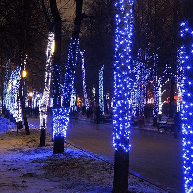 46.5-ft. 100-Count Blue Mini Christmas Lights Strand with Green Wire