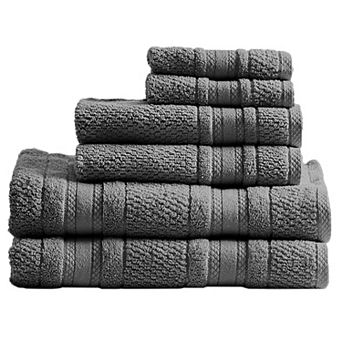 Madison Park Essentials 6 pc Remy Zero Twist Quick Dry Cotton Bath Towel Set