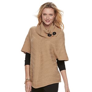 Women's Dana Buchman Textured Cowlneck Poncho Sweater