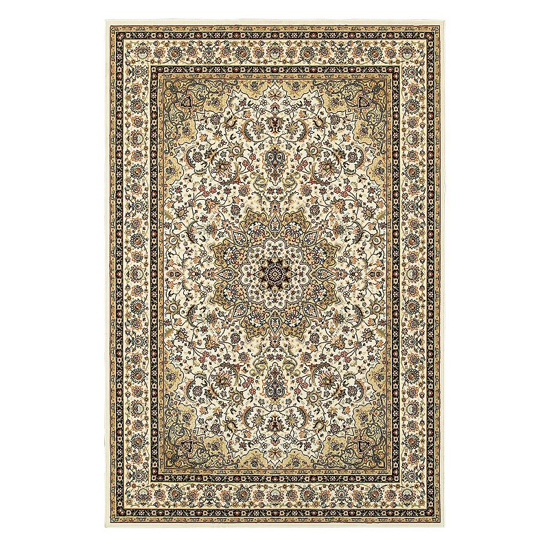 StyleHaven Keswick Marquis Framed Floral Rug, Lt Beige, 8X11 Ft