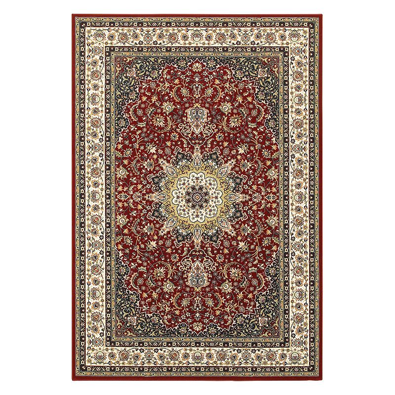 StyleHaven Keswick Marquis Framed Floral Rug, Red, 6.5X9.5 Ft