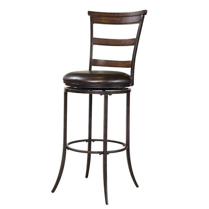 Carrington Swivel Bar Stool, Brown, Furniture