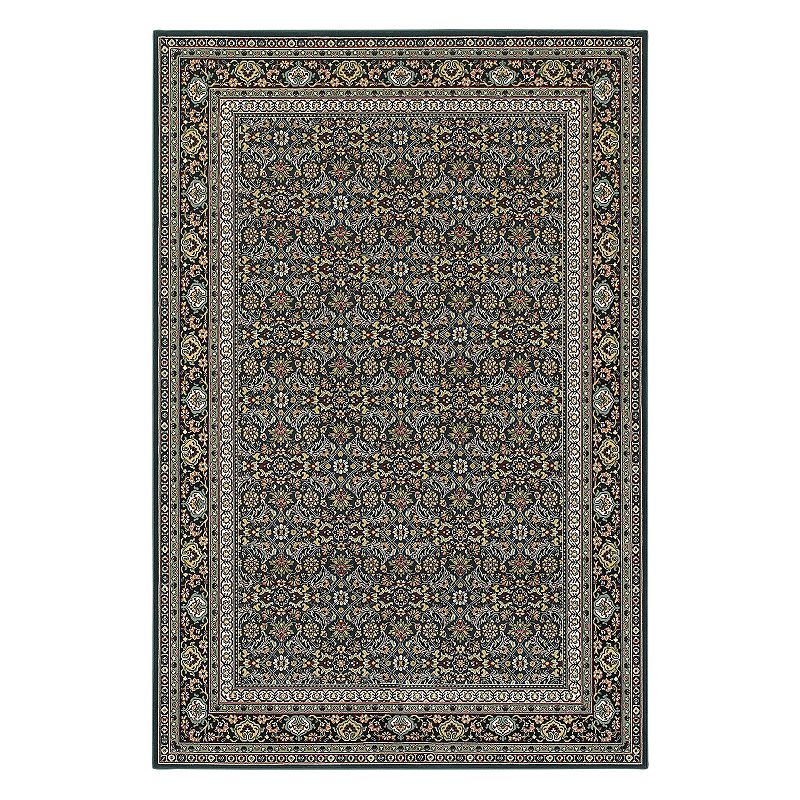 StyleHaven Keswick Viscount Framed Floral Rug, Dark Blue, 8X11 Ft