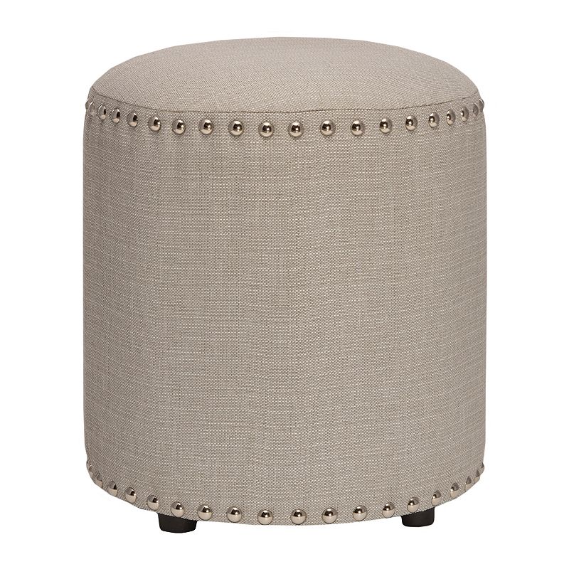 Hillsdale Furniture Cleo Backless Vanity Stool, Grey