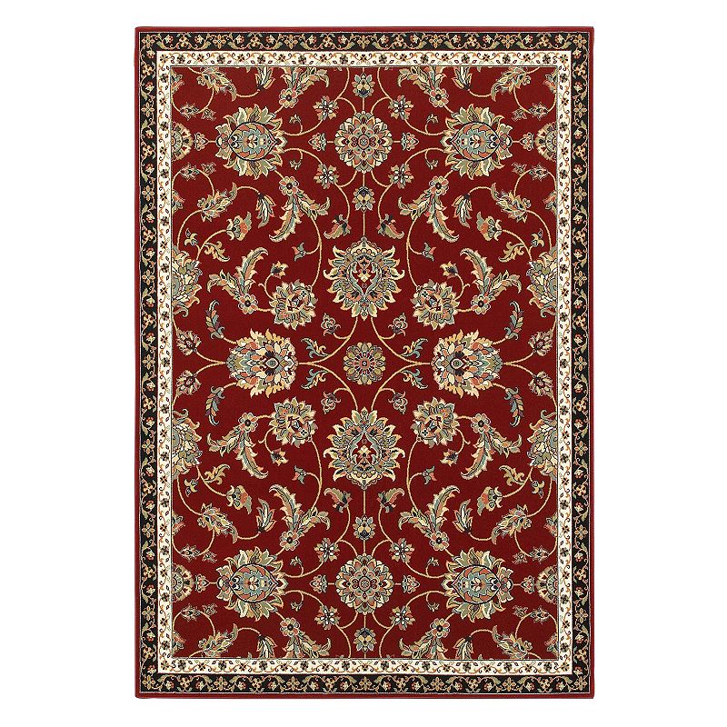 StyleHaven Keswick Classique Framed Floral Rug, Red, 5X7.5 Ft