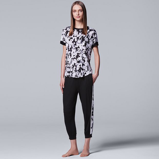 Women's Simply Vera Vera Wang Pajamas: Sleep Tee & Banded Bottom Sleep  Pants Pants Set