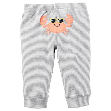 Baby Boy Carter's Crab Bodysuit, Print Bodysuit & Striped Pants Set