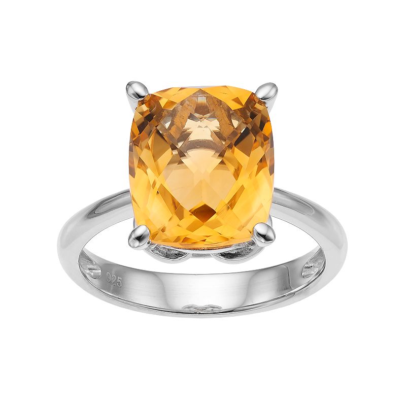 Sterling Silver Citrine Ring, Womens, Size: 6, Yellow