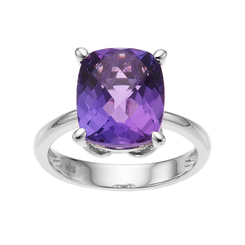 Sterling Silver Amethyst Ring, Womens, Size: 6, Purple