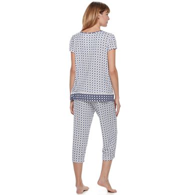 Women's Croft & Barrow® Pajamas: V-Neck Sleep Tee & Capris 2-Piece PJ Set