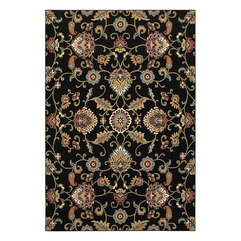 StyleHaven Keswick Garden of Eden Floral Rug, Black, 5X7.5 Ft