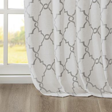 Madison Park 1-Panel Westmont Fretwork Print Light Filtering Window Curtain