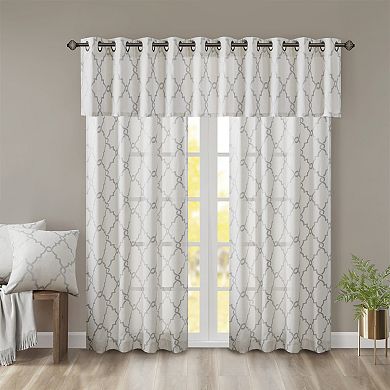 Madison Park 1-Panel Westmont Fretwork Print Light Filtering Window Curtain