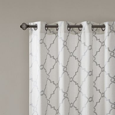 Madison Park 1-Panel Westmont Fretwork Print Light Filtering Window Curtain