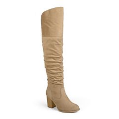Grey over the knee boots wide calf clearance