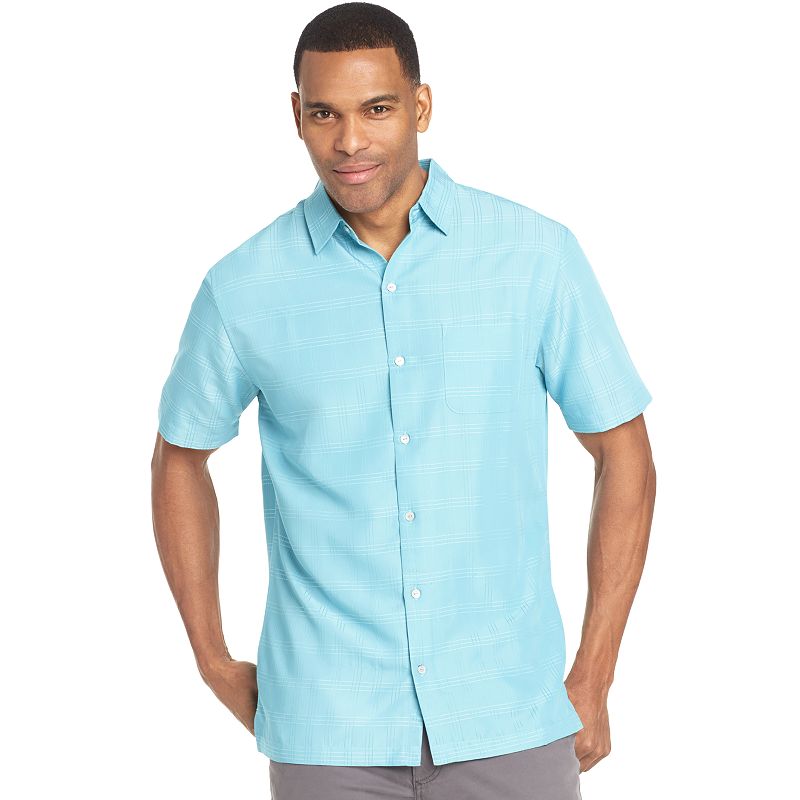 UPC 767672375163 product image for Men's Van Heusen Classic-Fit Dobby Button-Down Shirt, Size: Medium, Brt Blue | upcitemdb.com