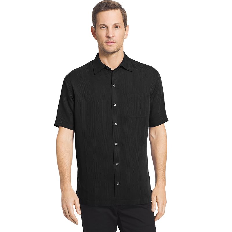 UPC 767672374227 product image for Men's Van Heusen Classic-Fit Dobby Button-Down Shirt, Size: XXL, Black | upcitemdb.com