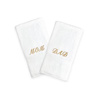 Linum Home Textiles "Mom & Dad" Embroidered 2-pack Hand Towels