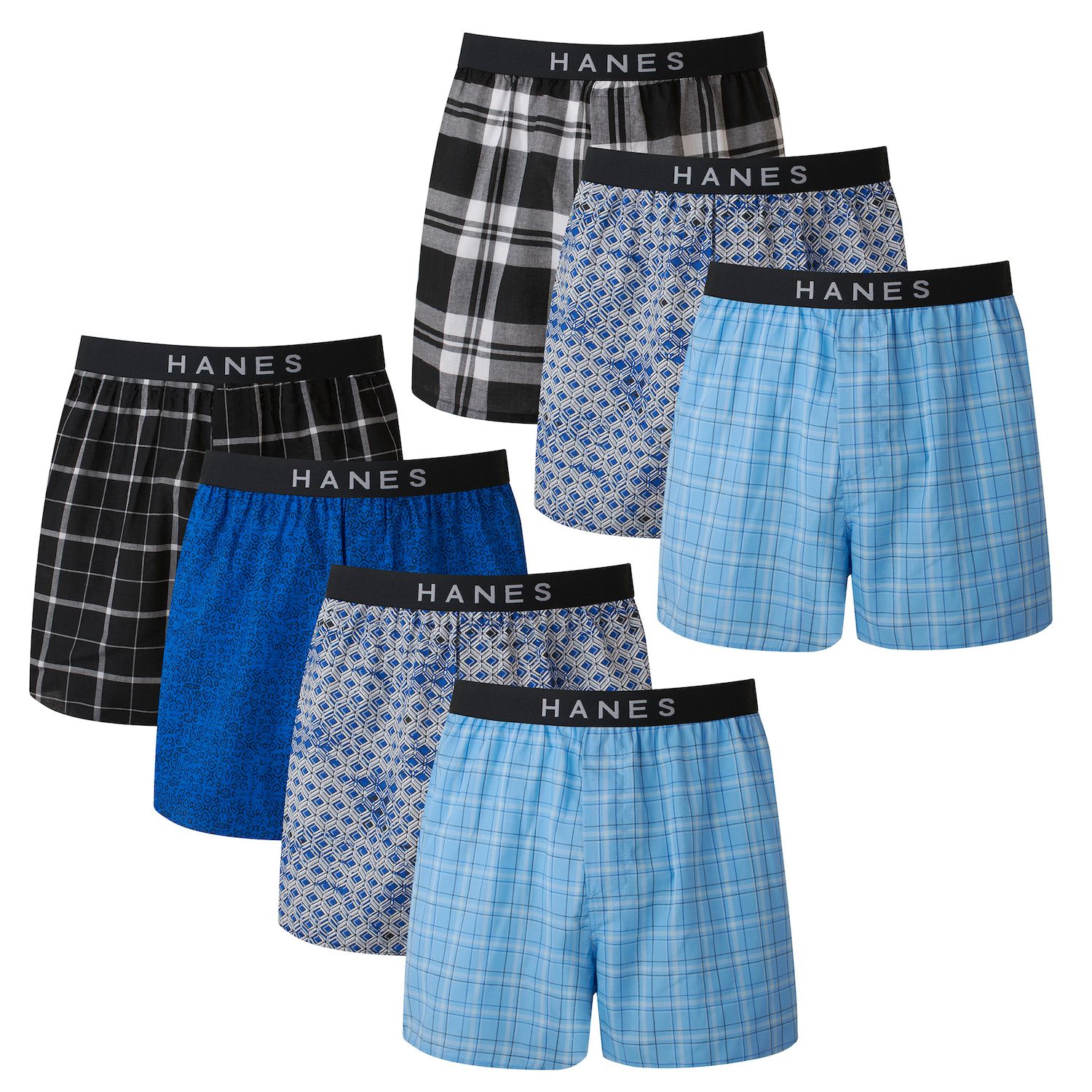 hanes men's 5pk boxer shorts tartan