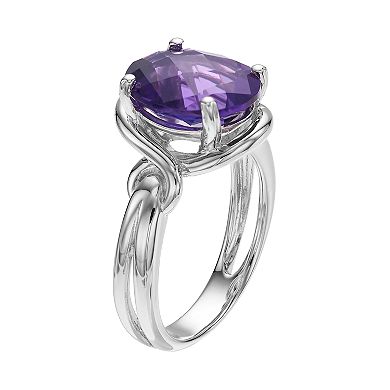 Sterling Silver Amethyst Oval Ring