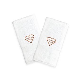 Linum Home Textiles "I Love You Mom" Embroidered 2-pack Hand Towels
