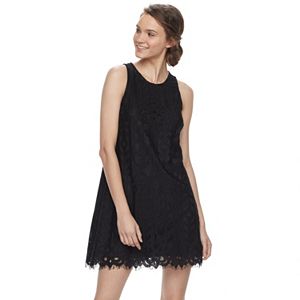 Juniors' Speechless Eyelash Hem Lace Shift Dress