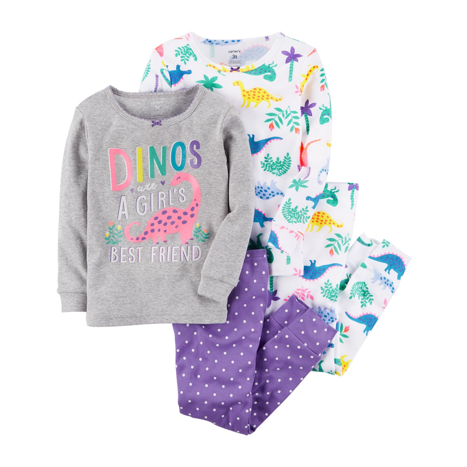 carters girls dinosaur pajamas