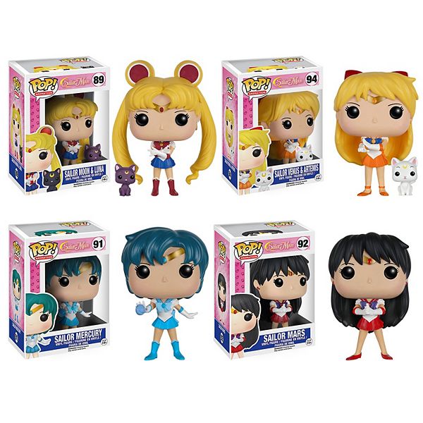 Funko Pop Sailor Moon Anime Collectors Set Sailor Moon W Luna Venus W Artemis Sailor Mercury Sailor Mars - anime girl patrol roblox