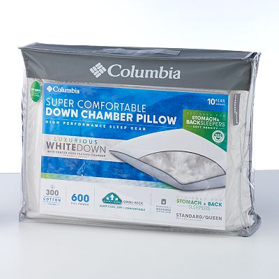 Columbia Soft Medium Back Stomach Sleeper Down Chamber Pillow